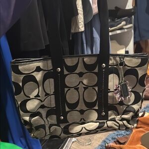 Coach Black and Cream Tote Bag